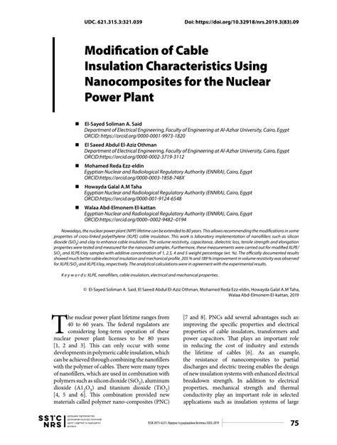 Pdf Modification Of Cable Insulation Characteristics Using