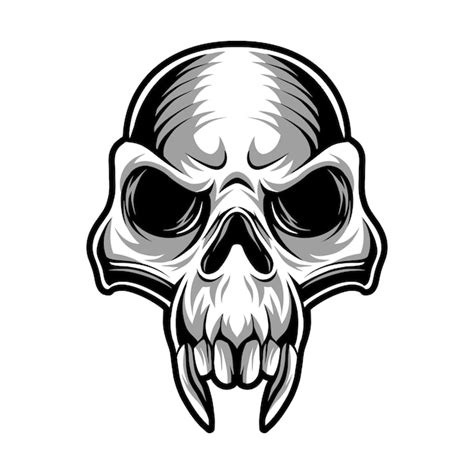 Premium Vector Skull Illustration Isolated On Black Background