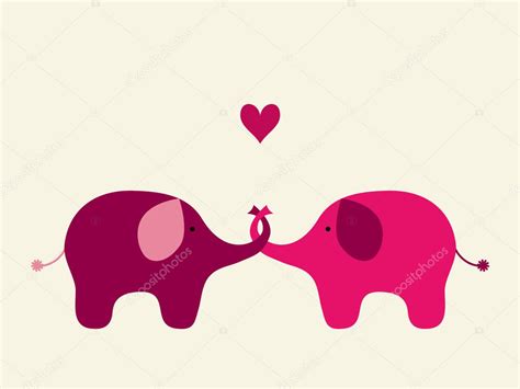 Elephants In Love Stock Vector By Svinka 1093740