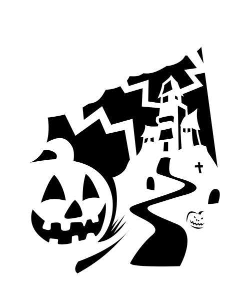 Printable Pumpkin Stencils Haunted House