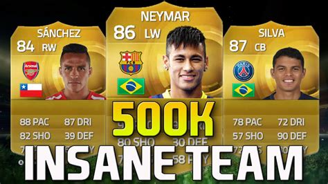 Fifa K Squad Builder Ft Neymar Sanchez And Thiago Silva Youtube