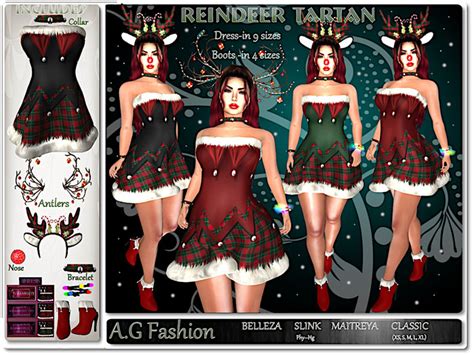 Second Life Marketplace Reindeer Outfit For Mesh Bodys