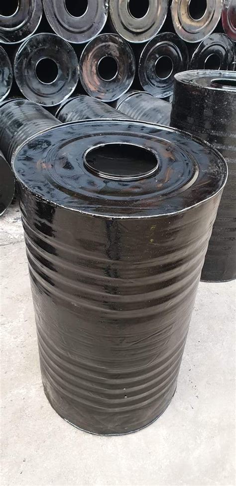 Black Mild Steel Empty Bitumen Drum For Industrial Capacity 100 150