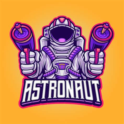 Premium Vector Astronaut Shooting With Weapon Mascot Esports Logo