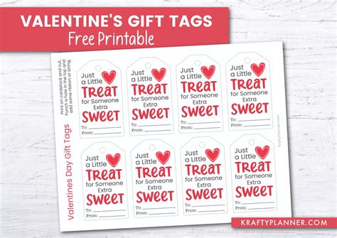 Free Printable Valentines Day T Tags For Someone Extra Sweet — Krafty Planner