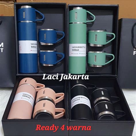 Jual Termos Vacuum Flask Set Botol Minum Cangkir Premium Shopee Indonesia