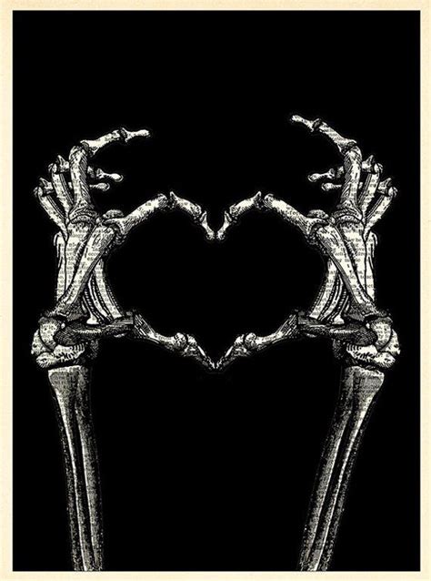 Skeleton Hands Shaping Heart Print Skeleton Hand Shaping Heart T