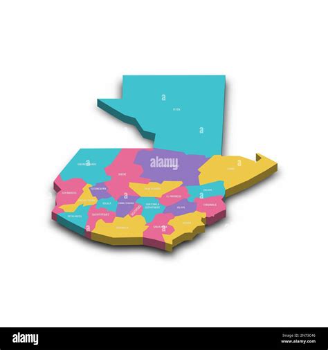 Guatemala Political Map Of Administrative Divisions Departments