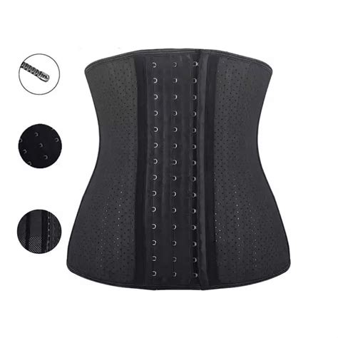 Womens Latex Short Torso Waist Trainer Corset Breathable Trainer