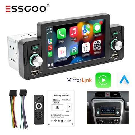 Essgoo Single Din Hd Touch Screen Car Mp Bluetooth Car Stereo Inch