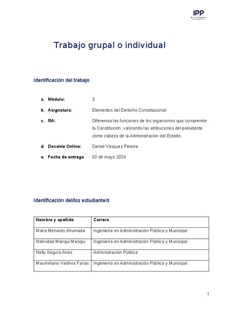 Grupo Numero 2 TG M3 Elementos Del Derecho Constitucional Trabajo