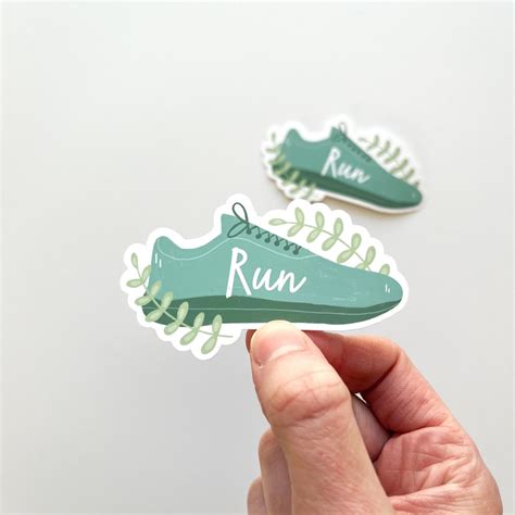 Runner Shoe Sticker Runner Stickers Ts For Runners Cross Etsy