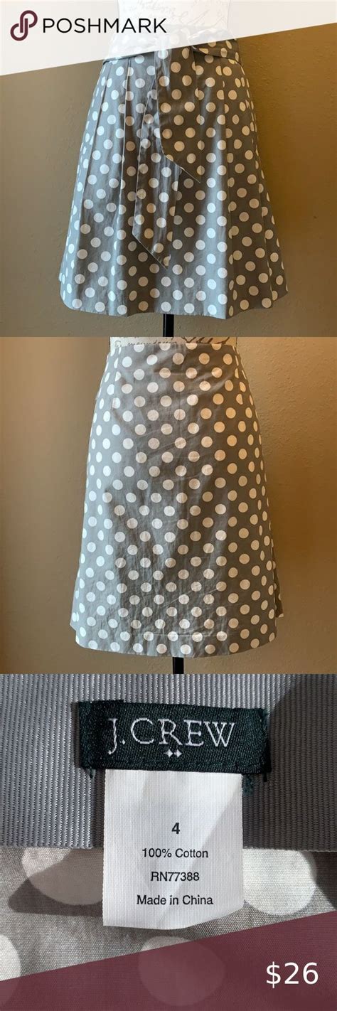 J Crew Polka Dot Pleated Skirt Front Sash Tie 4 White Polka Dot Polka