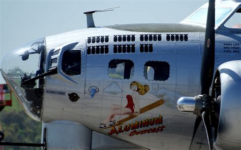 B 17 Aluminum Overcast Nose Art 24x36 Thin Canvas Print Etsy