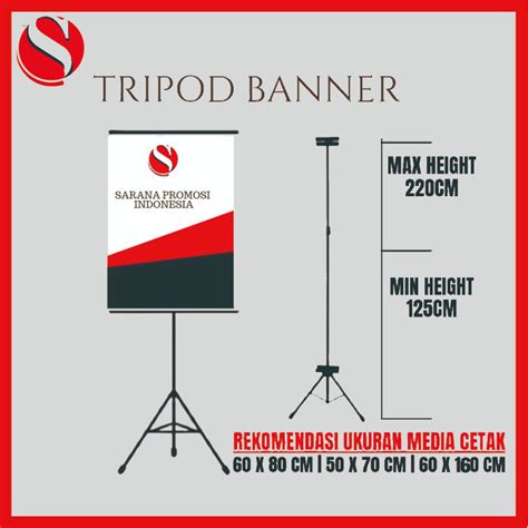 Jual Tripod Banner 2 Sisi Tripod Promosi Standing Banner Stand