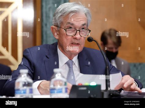 Us Federal Reserve Chair Jerome Powell Testifies Before A Senate