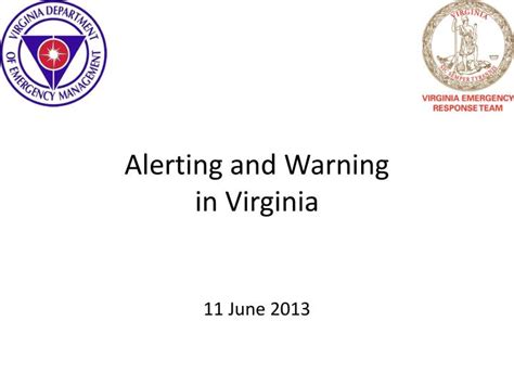 Ppt Alerting And Warning In Virginia Powerpoint Presentation Free