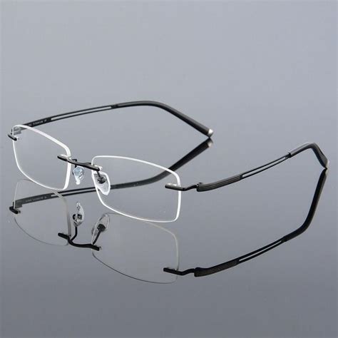 Reven Jate Rimless Titanium Alloy Eyeglasses Frame For Men Eyewear