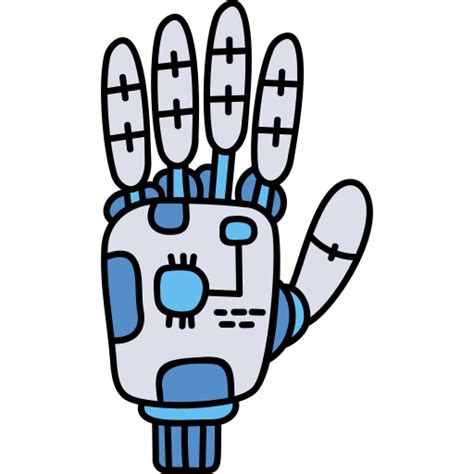 Robotic Hand Hand Drawn Color Icon