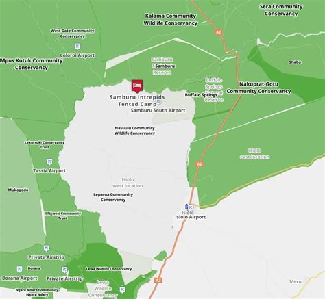 Map For Samburu Intrepids Lodge Samburi Safari Kenya Game Lodges