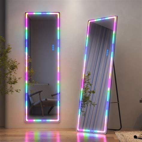 Lvsomt X Rgb Led Mirror Full Length Floor Mirror With Lights