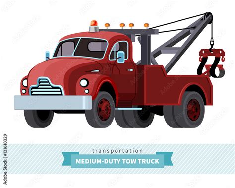 Classic medium duty tow truck front side view Stock Vector | Adobe Stock