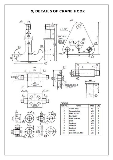 Assembly and Details machine drawing pdf | Industrial design sketch, Mechanical design ...