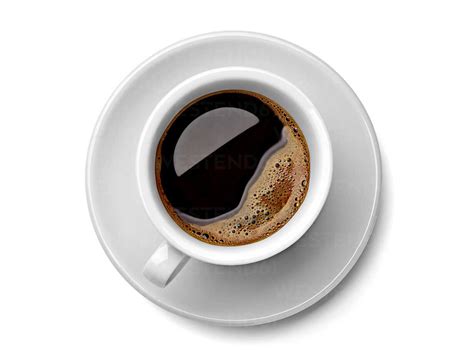 Cup Of Black Coffee On White Background Stock Photo