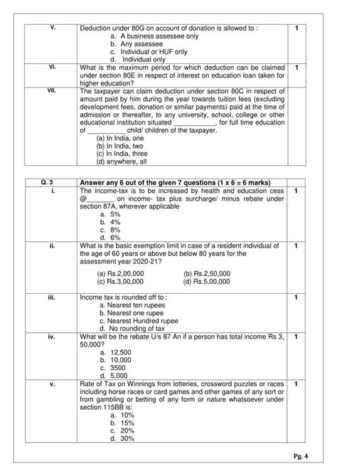 Cbse Class 12 Taxation Sample Paper Indcareer Schools