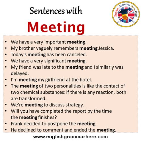 Sentences With Meeting Meeting In A Sentence In English Sentences For Meeting English