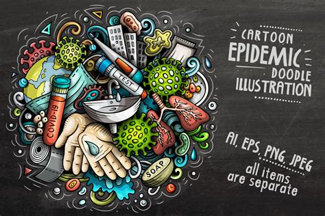 Cartoon Vector Doodles Epidemic Illustration By Balabolka Thehungryjpeg