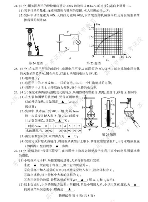 2023年苏州中考物理试卷真题及答案（含2022 2023年历年）学习力