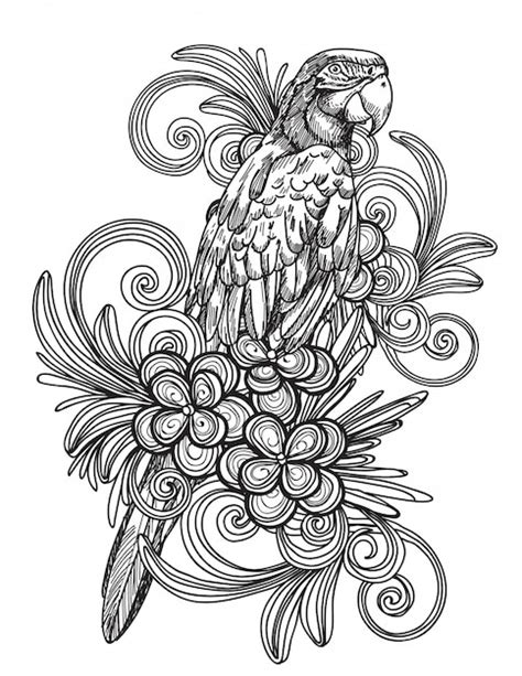 Main De Tatouage Art Oiseau Dessin Et Croquis Noir Et Blanc Isolé