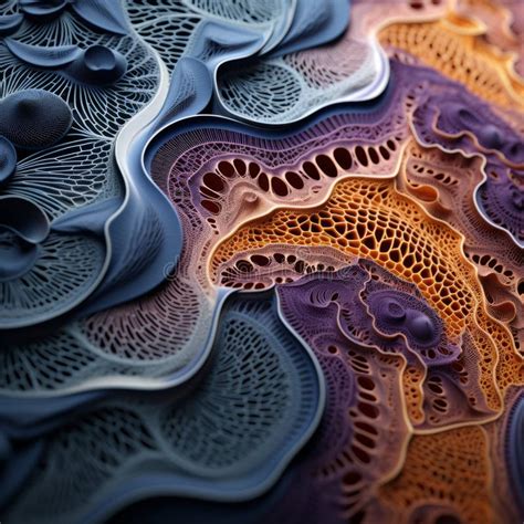 Colorful 3d Pattern Inspired By Biomimicry And Lace Patterns Stock