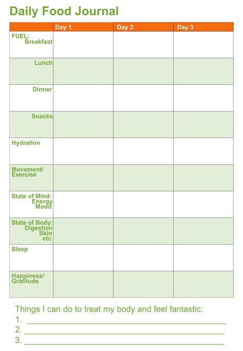 Exercise For Weight Loss Food Journal Free Free Pdf Printables