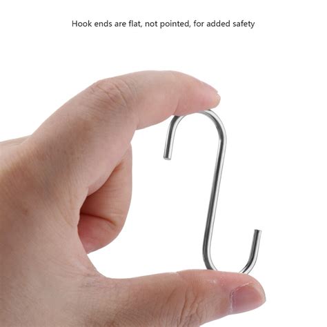 Heavy Flat S Hook Stainless Steel Wire Secured S Shaped Hanger Kitchen