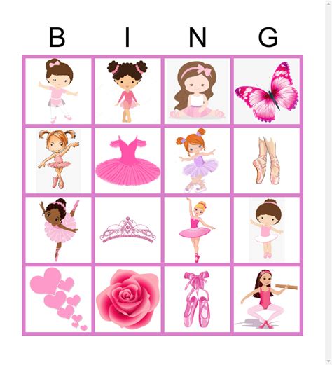 Ballerina Bingo Card