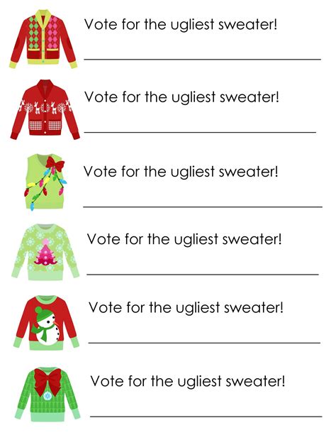 Ugly Sweater Party Free Printables - The Country Chic Cottage