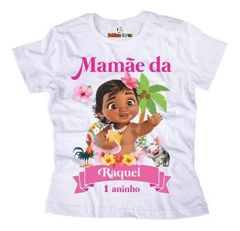 Kit 05 Camisetas Adulto Infantil Personalizadas Moana Atelier