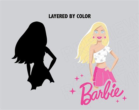 Barbie Svg Cut File Cricut Layered By Color Barbie Png Etsy