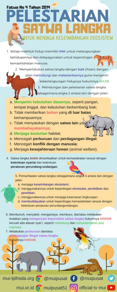 Infografis Pelestarian Satwa Langka Majelis Ulama Indonesia