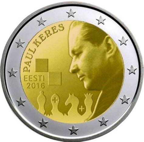 2 Euro Commemorative Coin Estonia 2016 Paul Keres Unc Romacoins