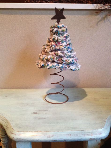 Recycled Sweater Tree With A Bed Spring Base Spring Crafts Bed