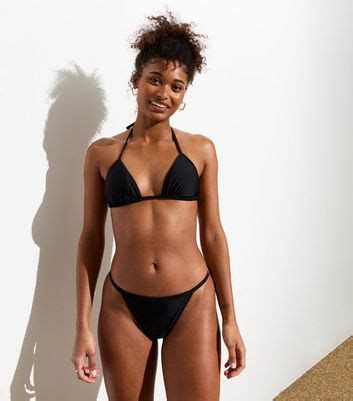Black Triangle Bikini Top New Look