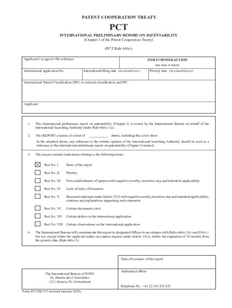 Fillable Online Form PCT IB 373 Fax Email Print PdfFiller