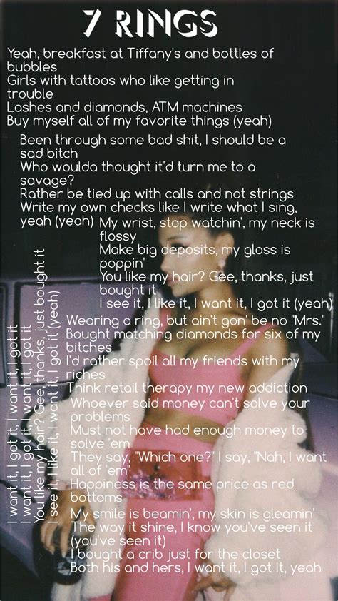 7 rings-Ariana Grande (from the album thank you, next) | Песни, Текст ...