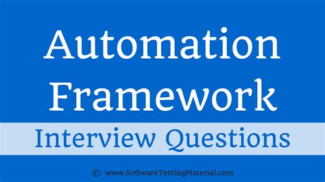 Most Popular Test Automation Framework Interview Questions Support