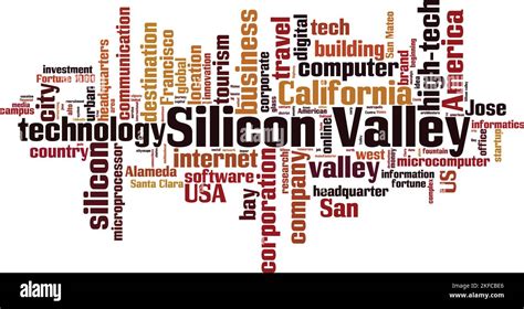 Silicon Valley Word Cloud Concept Collage Made Of Words About Silicon