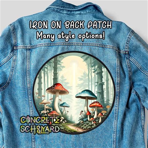 Magic Mushroom Forest Iron On Jacket Coat Back Patch Sew On Patches