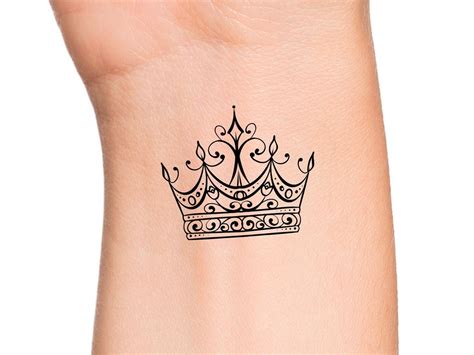 Tatuaje Temporal De La Corona Tatuaje De La Reina Etsy M Xico